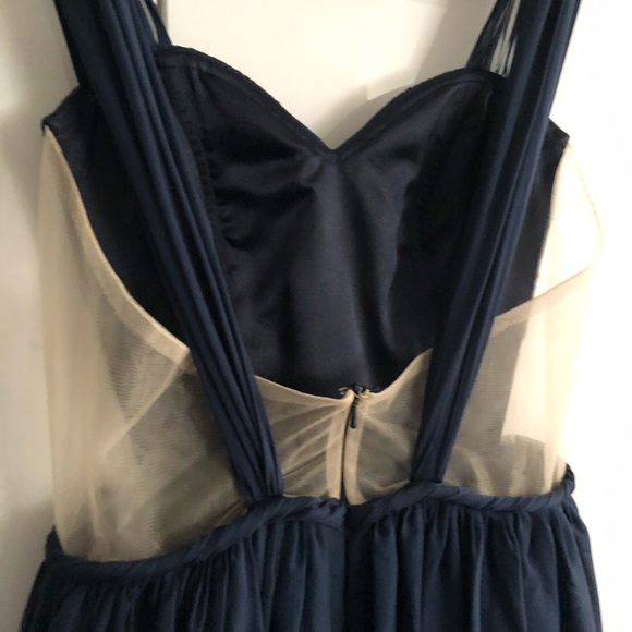 Dark blue navy backless prom grad dress - Picture 13 of 16